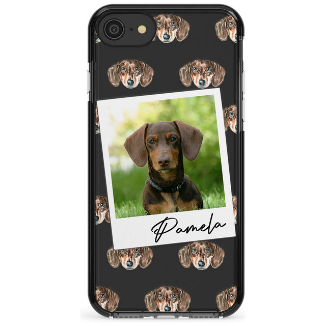 Dachshund, Brown - Custom Dog Photo Pink Fade Impact Phone Case for iPhone SE 8 7 Plus