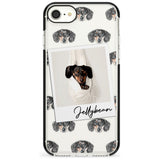 Dachshund, Black- Custom Dog Photo Pink Fade Impact Phone Case for iPhone SE 8 7 Plus