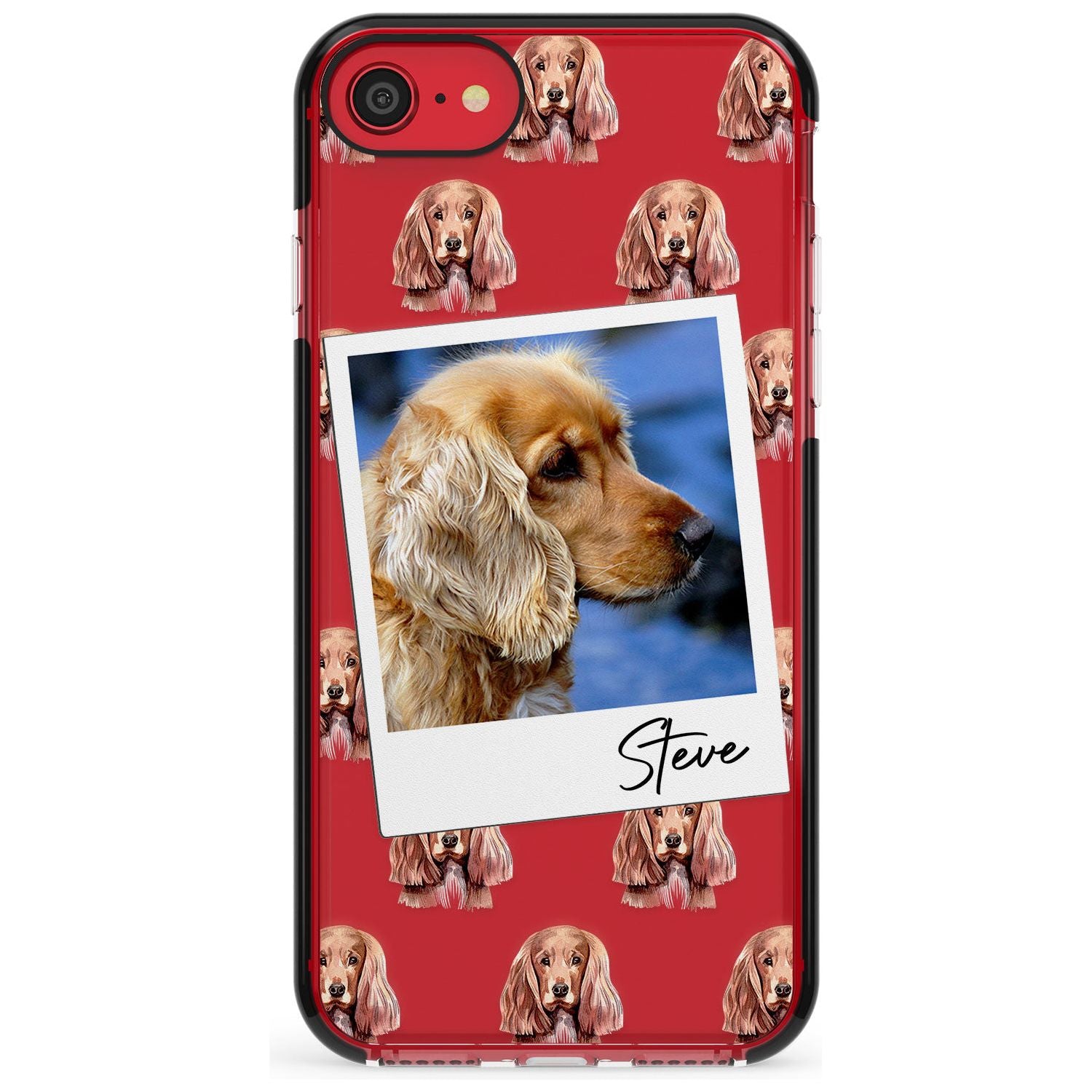 Cocker Spaniel - Custom Dog Photo Pink Fade Impact Phone Case for iPhone SE 8 7 Plus