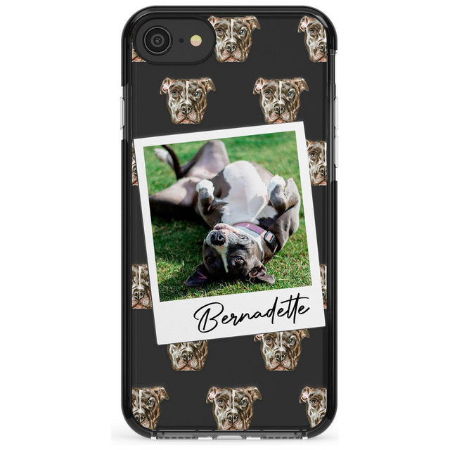 Staffordshire Bull Terrier - Custom Dog Photo Pink Fade Impact Phone Case for iPhone SE 8 7 Plus
