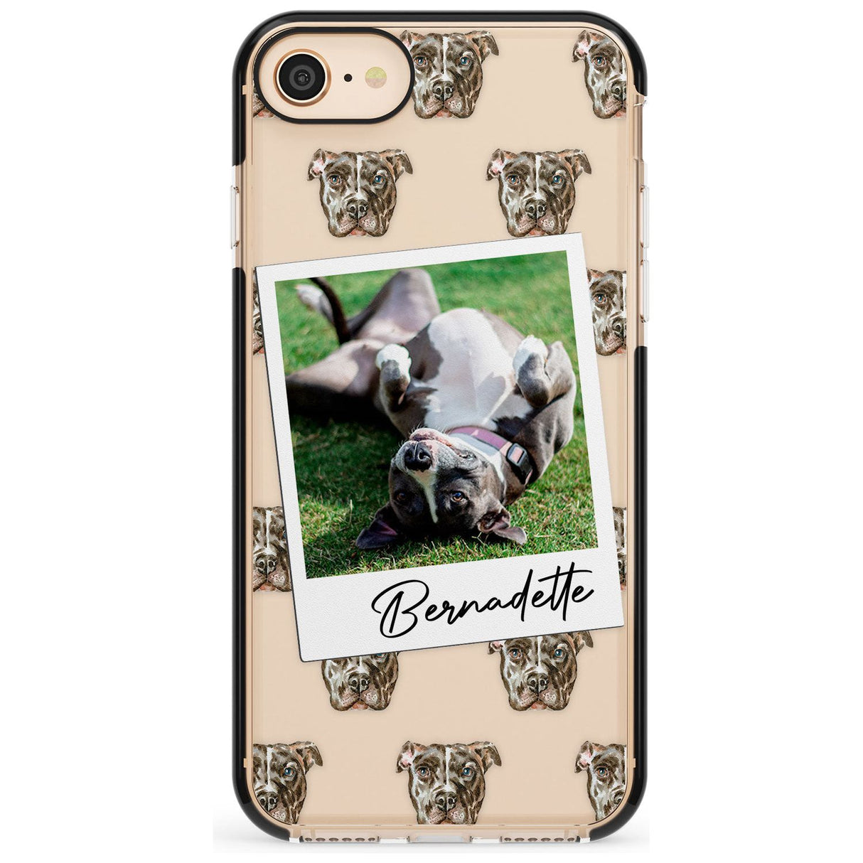 Staffordshire Bull Terrier - Custom Dog Photo Pink Fade Impact Phone Case for iPhone SE 8 7 Plus