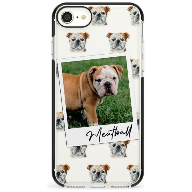 English Bulldog - Custom Dog Photo Pink Fade Impact Phone Case for iPhone SE 8 7 Plus