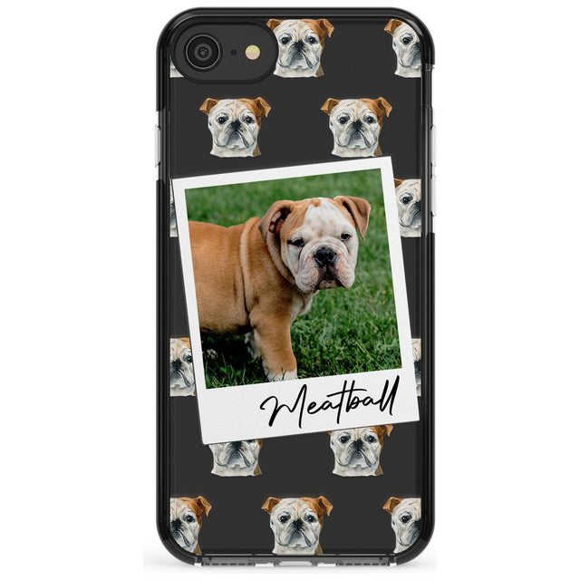 English Bulldog - Custom Dog Photo Pink Fade Impact Phone Case for iPhone SE 8 7 Plus