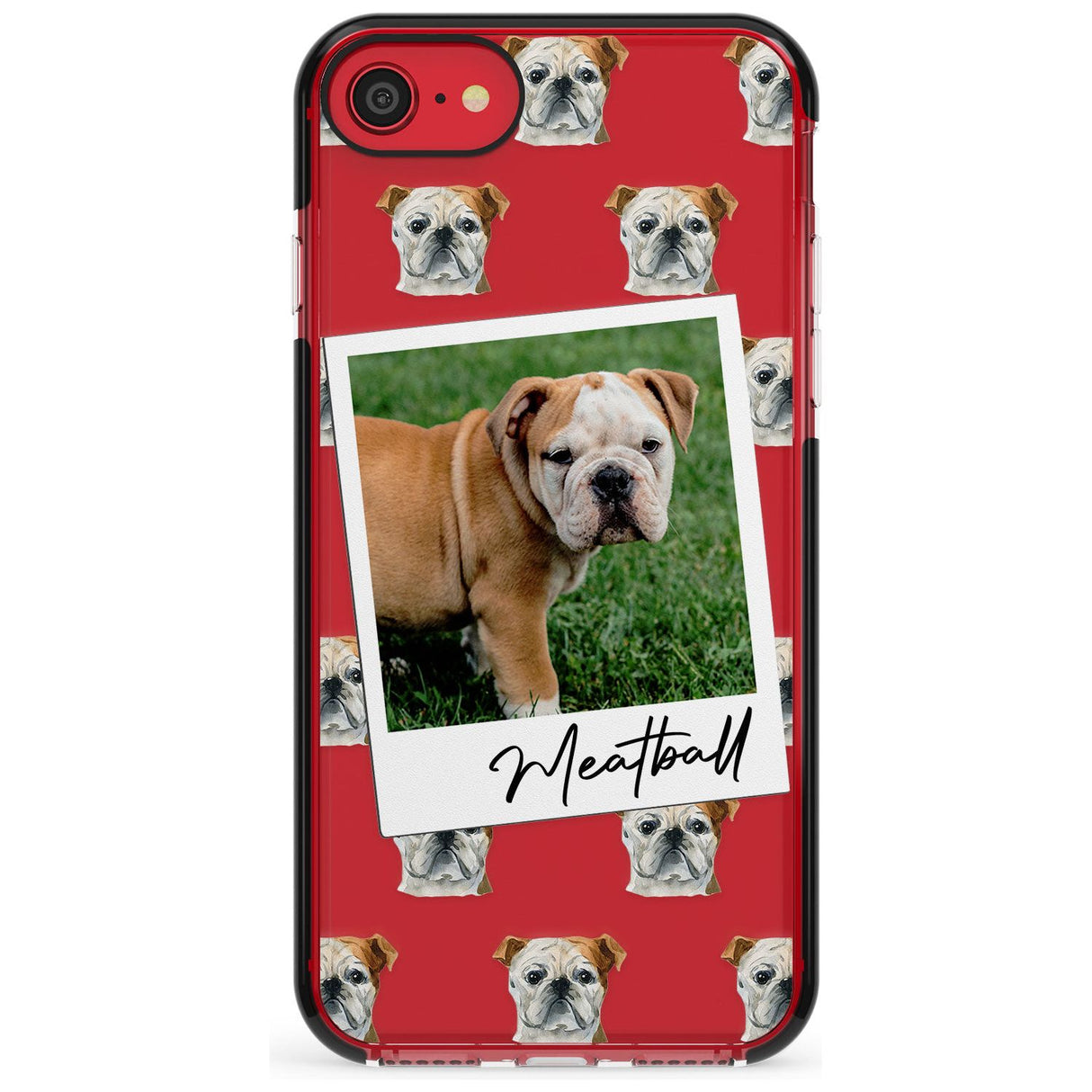 English Bulldog - Custom Dog Photo Pink Fade Impact Phone Case for iPhone SE 8 7 Plus