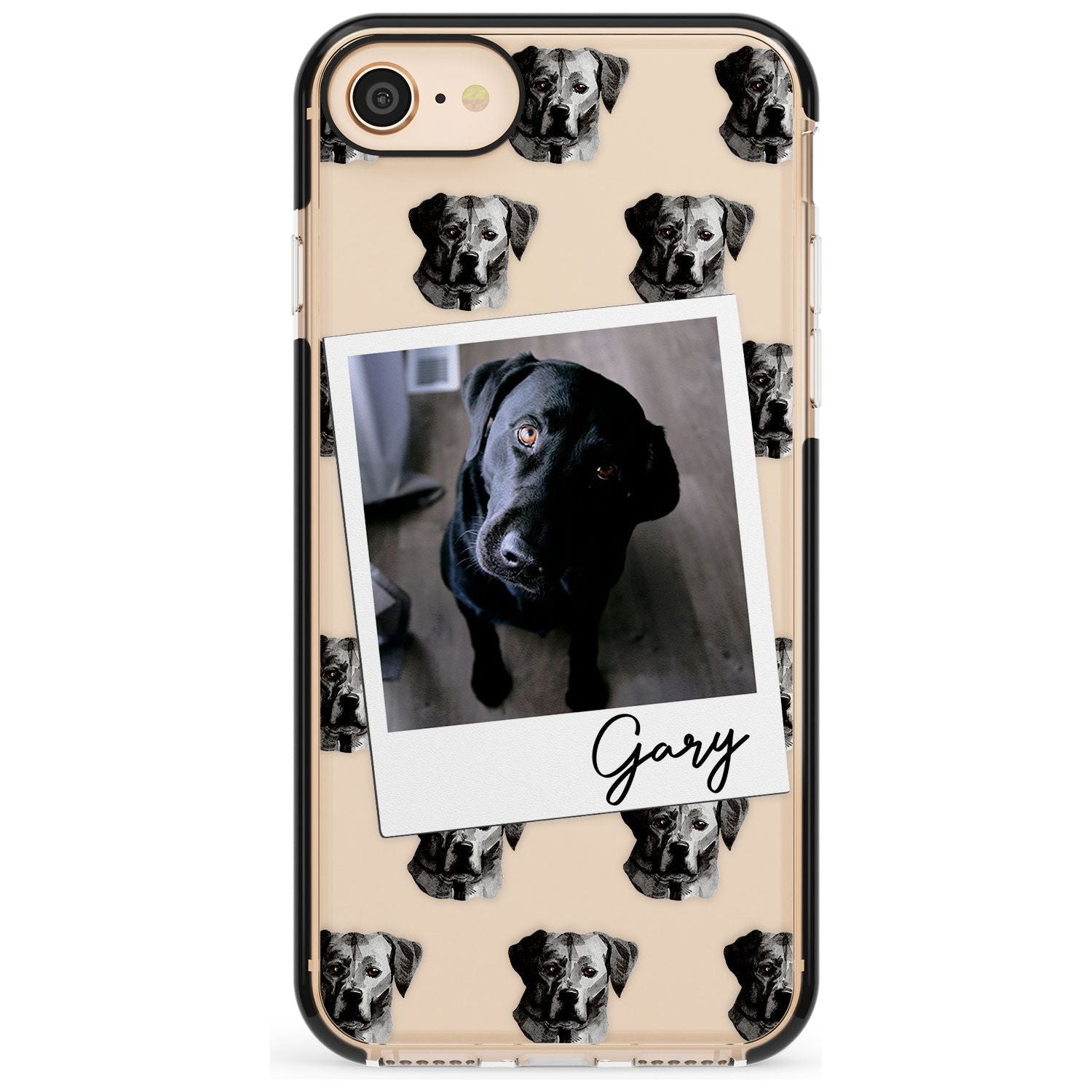 Labrador, Black - Custom Dog Photo Pink Fade Impact Phone Case for iPhone SE 8 7 Plus