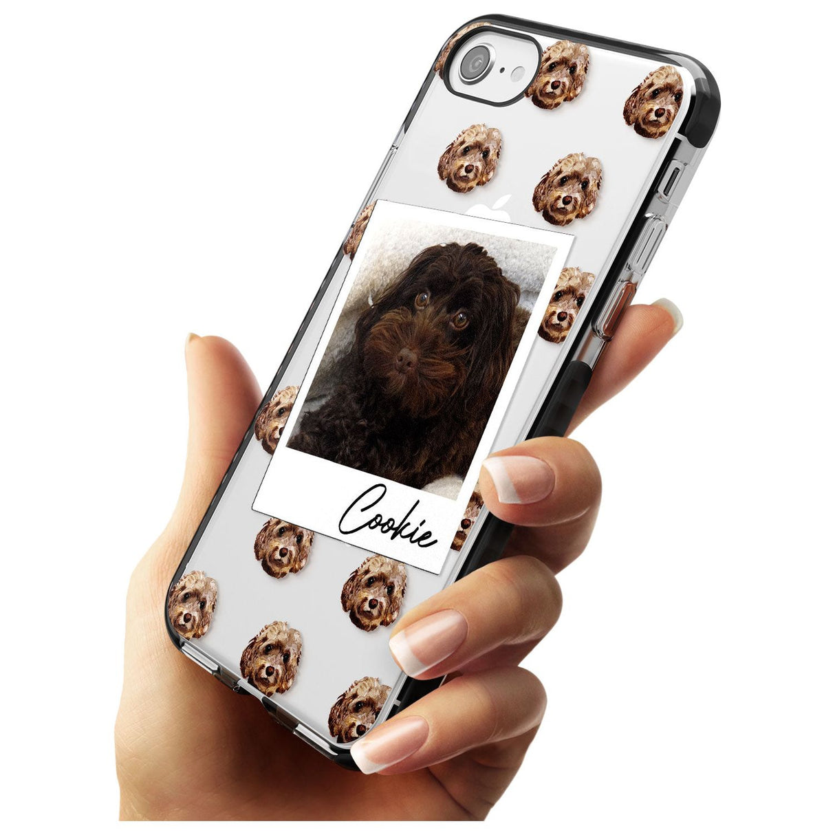 Cockapoo, Brown - Custom Dog Photo Pink Fade Impact Phone Case for iPhone SE 8 7 Plus