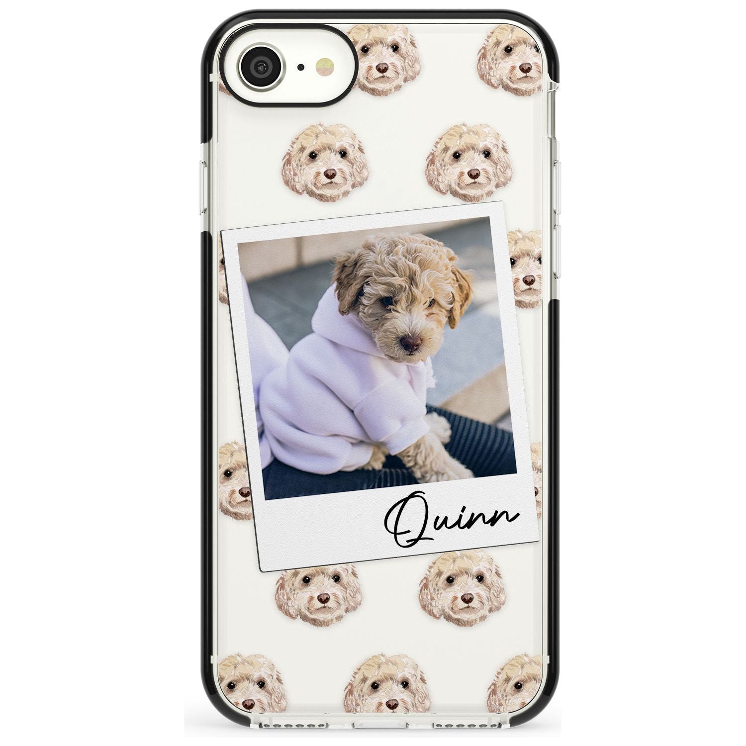 Cockapoo, Cream - Custom Dog Photo Pink Fade Impact Phone Case for iPhone SE 8 7 Plus