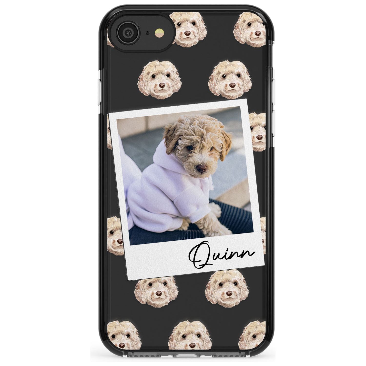 Cockapoo, Cream - Custom Dog Photo Pink Fade Impact Phone Case for iPhone SE 8 7 Plus