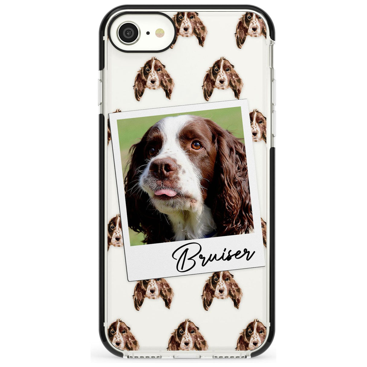 Springer Spaniel - Custom Dog Photo Pink Fade Impact Phone Case for iPhone SE 8 7 Plus