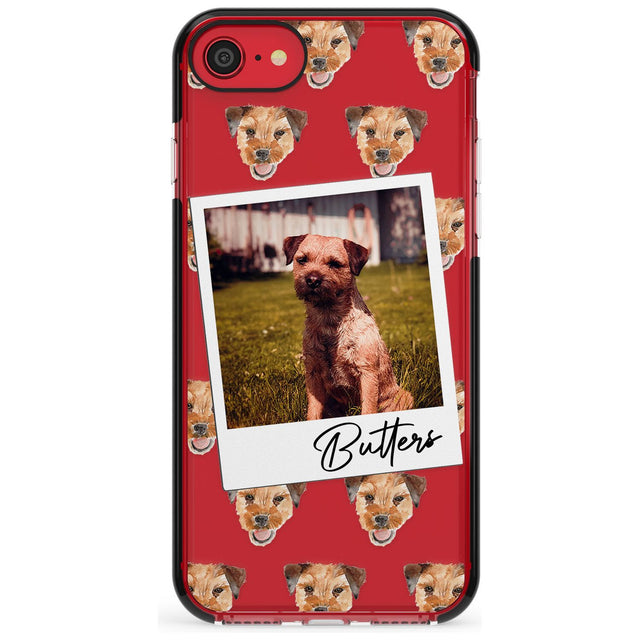 Border Terrier - Custom Dog Photo Pink Fade Impact Phone Case for iPhone SE 8 7 Plus