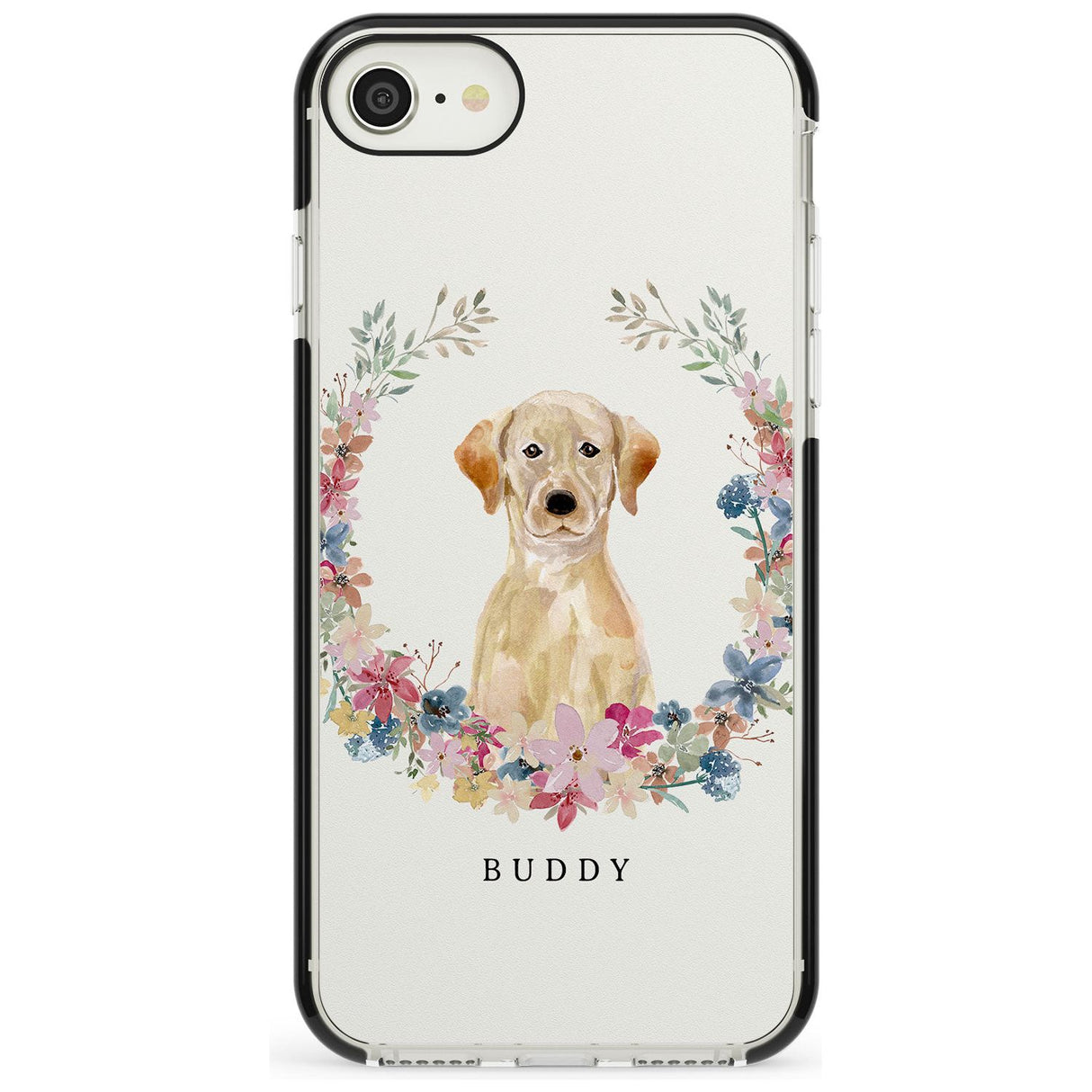 Yellow Labrador Retriever Dog Portrait Black Impact Phone Case for iPhone SE 8 7 Plus