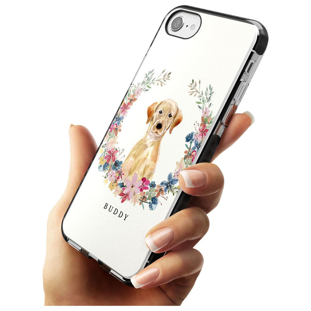 Yellow Labrador Retriever Dog Portrait Black Impact Phone Case for iPhone SE 8 7 Plus