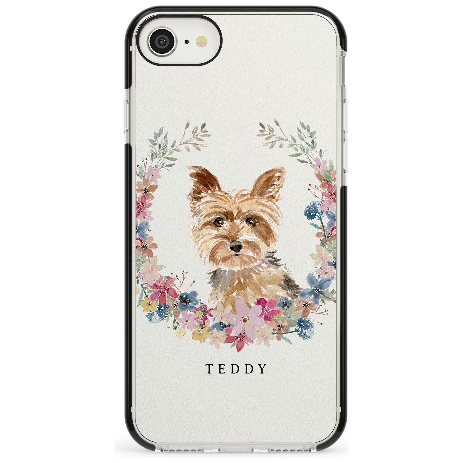 Yorkshire Terrier - Watercolour Dog Portrait Black Impact Phone Case for iPhone SE 8 7 Plus