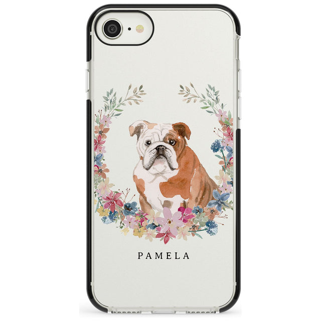 English Bulldog - Watercolour Dog Portrait Black Impact Phone Case for iPhone SE 8 7 Plus