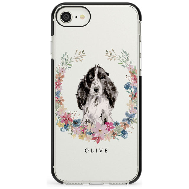 Black Cocker Spaniel - Watercolour Dog Portrait Black Impact Phone Case for iPhone SE 8 7 Plus