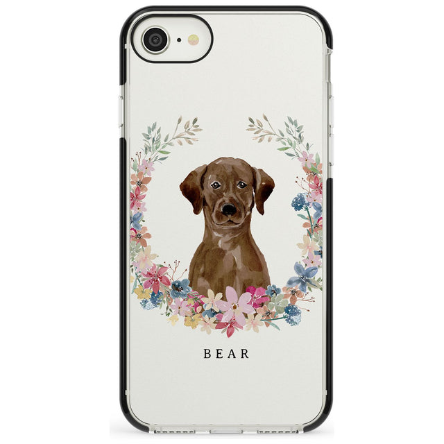 Chocolate Lab - Watercolour Dog Portrait Black Impact Phone Case for iPhone SE 8 7 Plus
