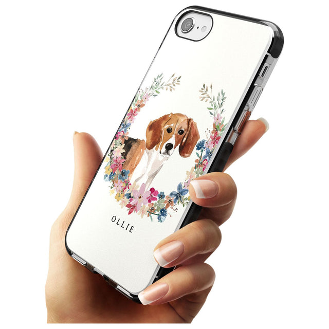 Beagle - Watercolour Dog Portrait Black Impact Phone Case for iPhone SE 8 7 Plus