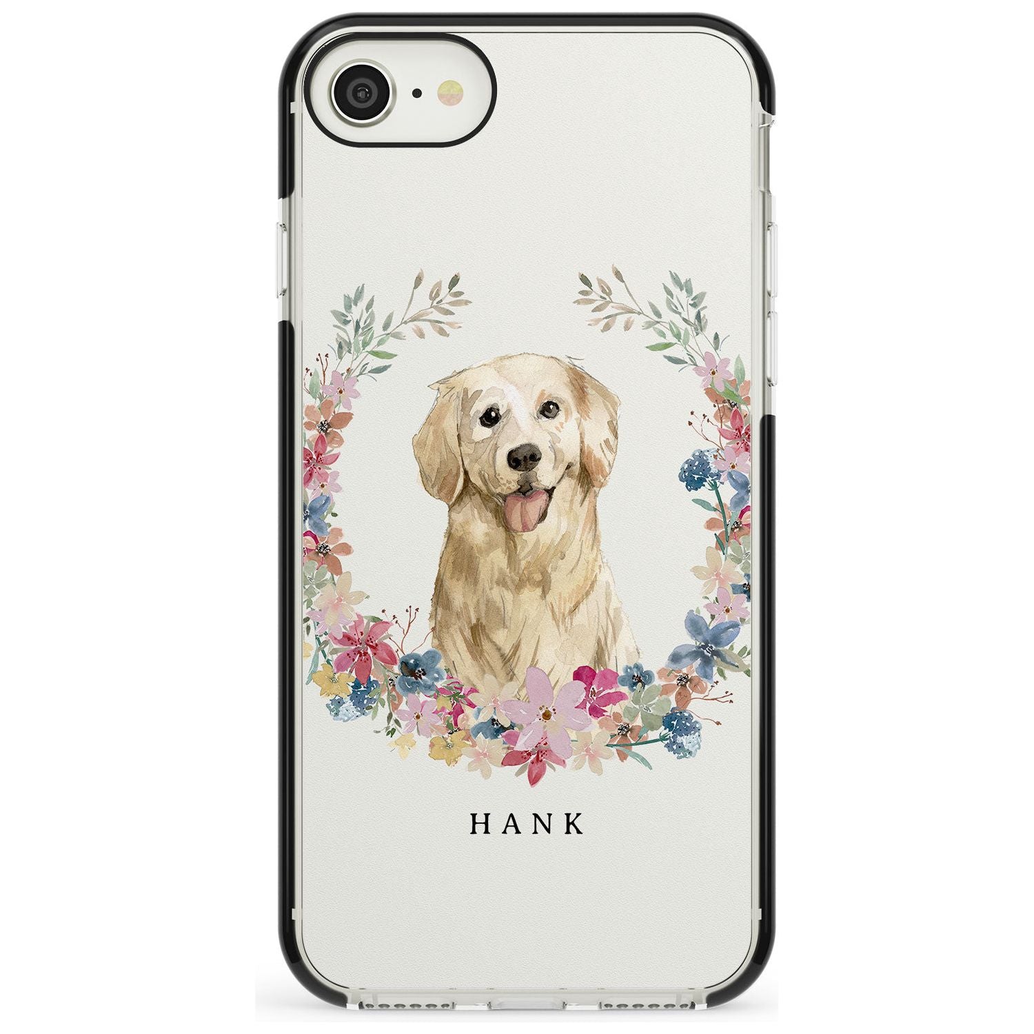 Golden Retriever - Watercolour Dog Portrait Black Impact Phone Case for iPhone SE 8 7 Plus