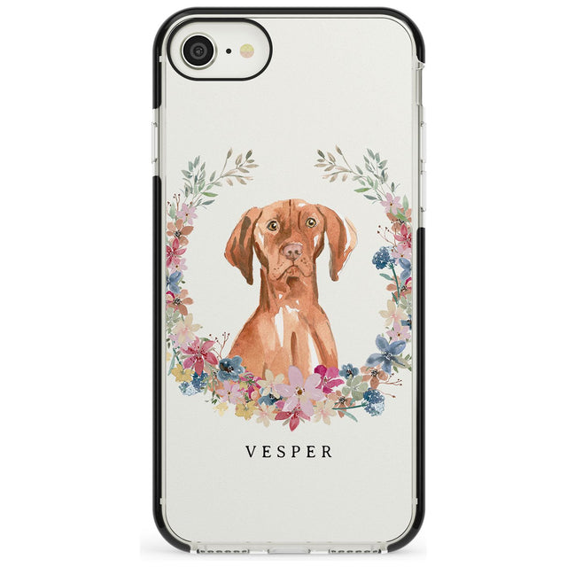 Hungarian Vizsla - Watercolour Dog Portrait Black Impact Phone Case for iPhone SE 8 7 Plus