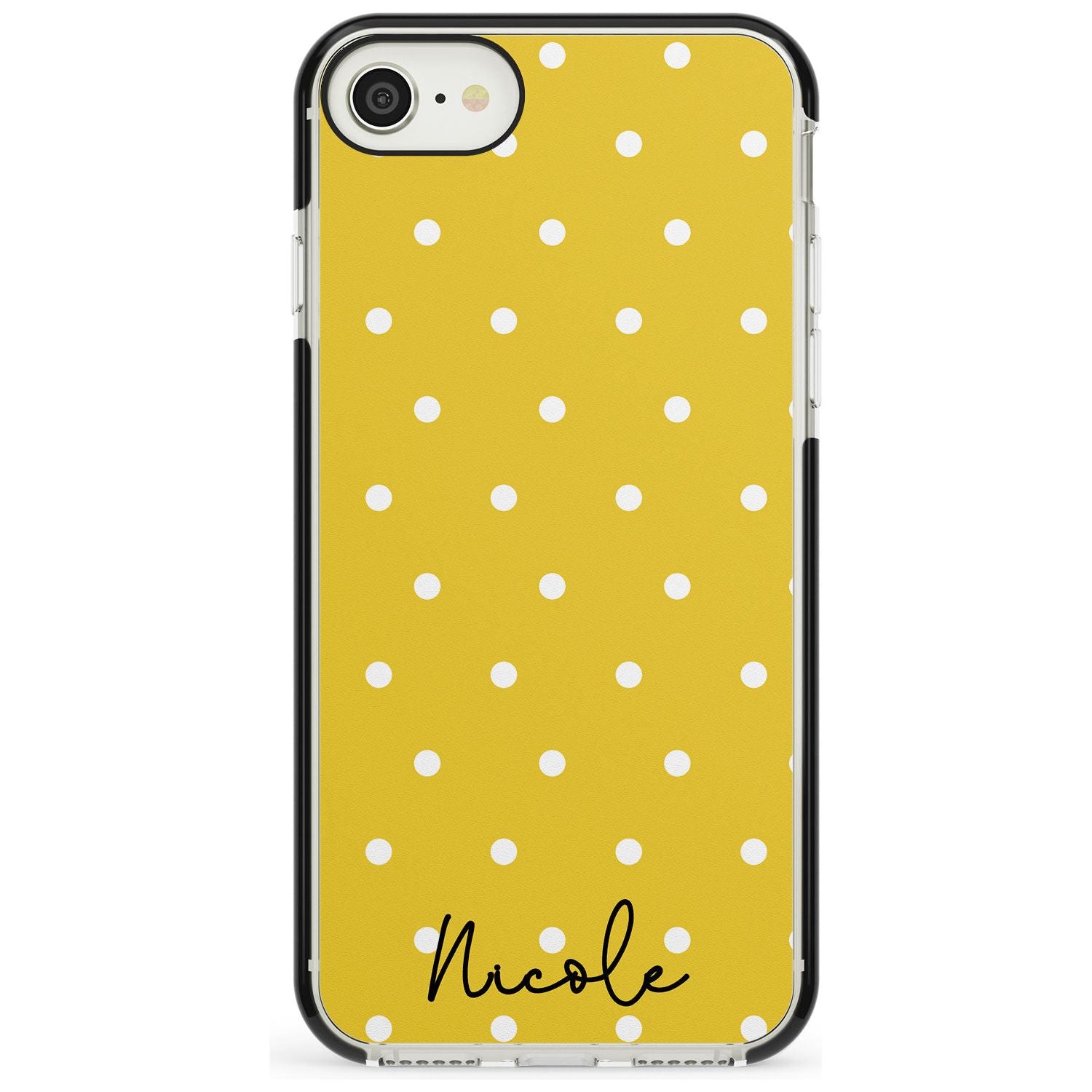 Custom Yellow Polka Dot iPhone Case  Black Impact Custom Phone Case - Case Warehouse
