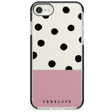 Pink Border Polka Dot iPhone Case  Black Impact Custom Phone Case - Case Warehouse