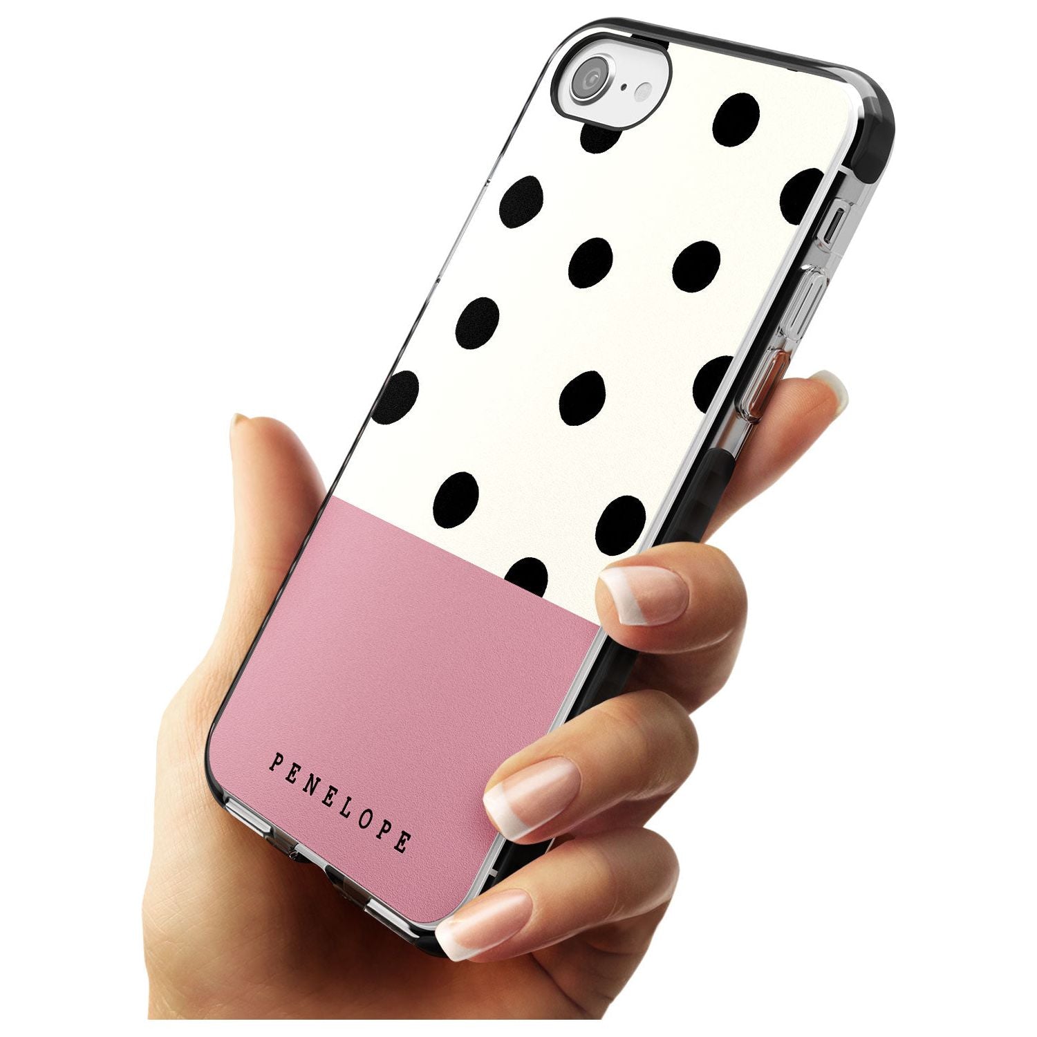 Pink Border Polka Dot iPhone Case   Custom Phone Case - Case Warehouse