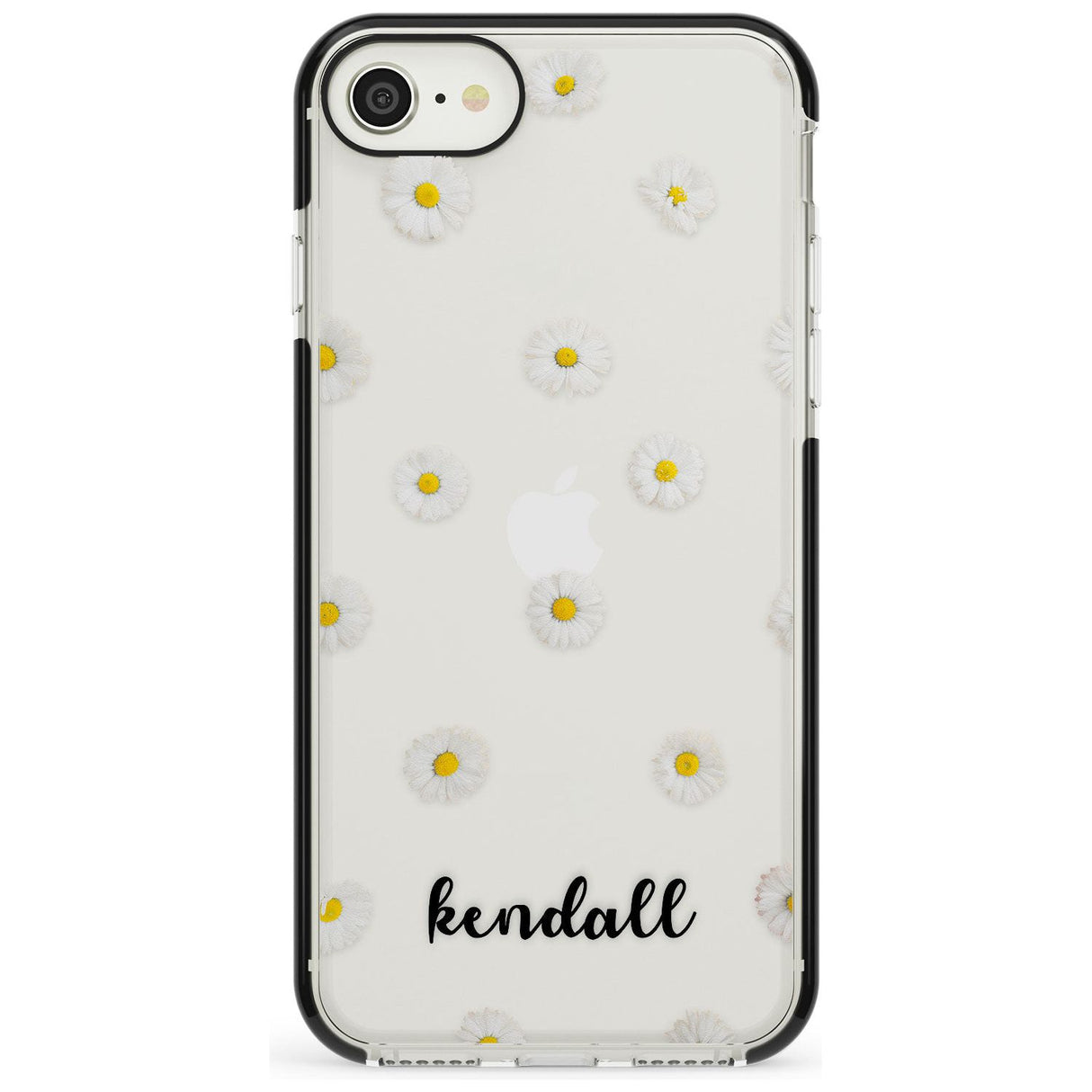 White Daisies & Cursive iPhone Case  Black Impact Custom Phone Case - Case Warehouse