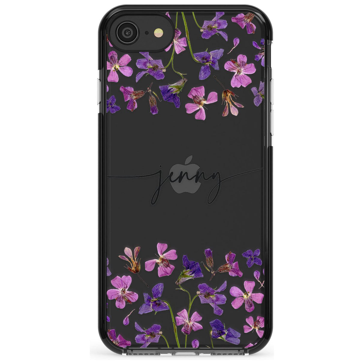 Custom Violet Flowers Pink Fade Impact Phone Case for iPhone SE 8 7 Plus