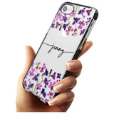 Custom Violet Flowers Pink Fade Impact Phone Case for iPhone SE 8 7 Plus