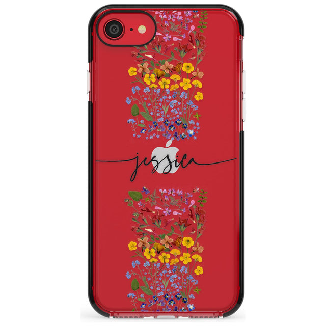 Custom Wildflower Stripe Pink Fade Impact Phone Case for iPhone SE 8 7 Plus