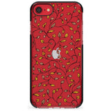 Personalised Autumn Leaves Pattern Black Impact Phone Case for iPhone SE 8 7 Plus