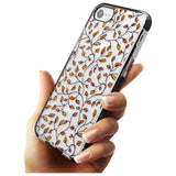 Personalised Autumn Leaves Pattern Black Impact Phone Case for iPhone SE 8 7 Plus