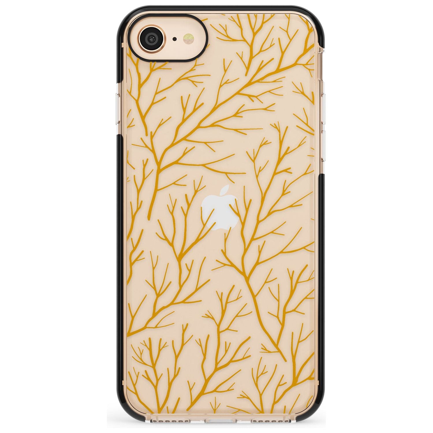Personalised Bramble Branches Pattern Black Impact Phone Case for iPhone SE 8 7 Plus