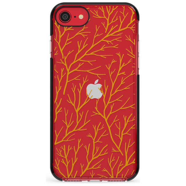 Personalised Bramble Branches Pattern Black Impact Phone Case for iPhone SE 8 7 Plus