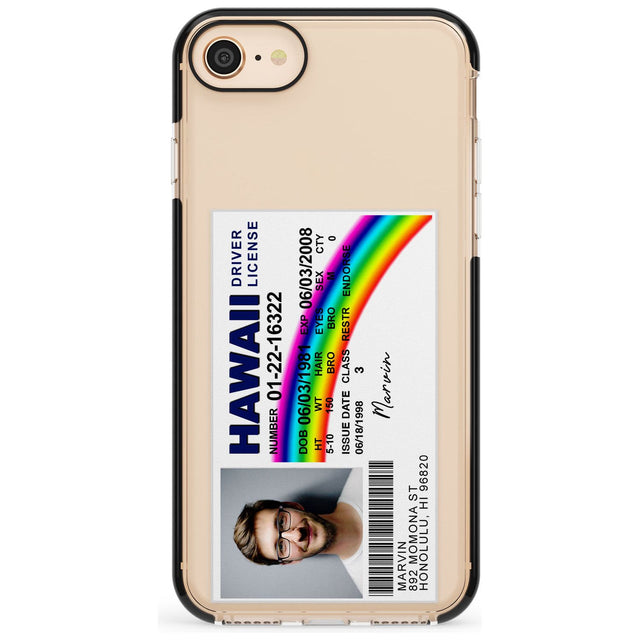 Personalised Hawaii Driving License Black Impact Phone Case for iPhone SE 8 7 Plus