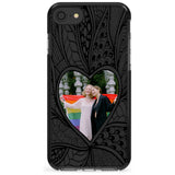 Personalised Henna Heart Photo Case Black Impact Phone Case for iPhone SE 8 7 Plus