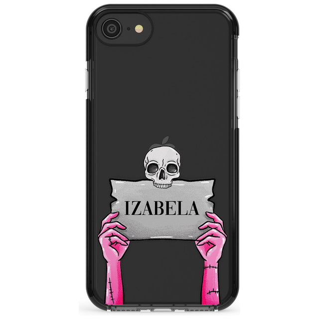 Personalised Grave Plaque Black Impact Phone Case for iPhone SE 8 7 Plus