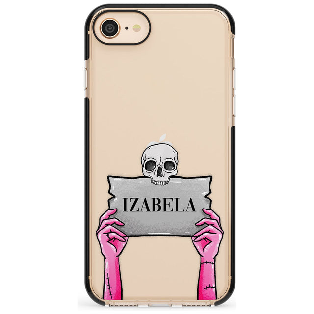 Personalised Grave Plaque Black Impact Phone Case for iPhone SE 8 7 Plus