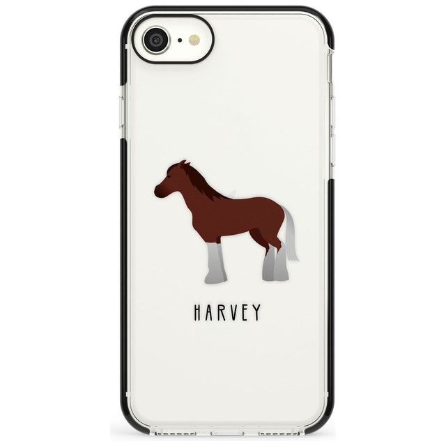 Personalised Brown Horse Black Impact Phone Case for iPhone SE 8 7 Plus