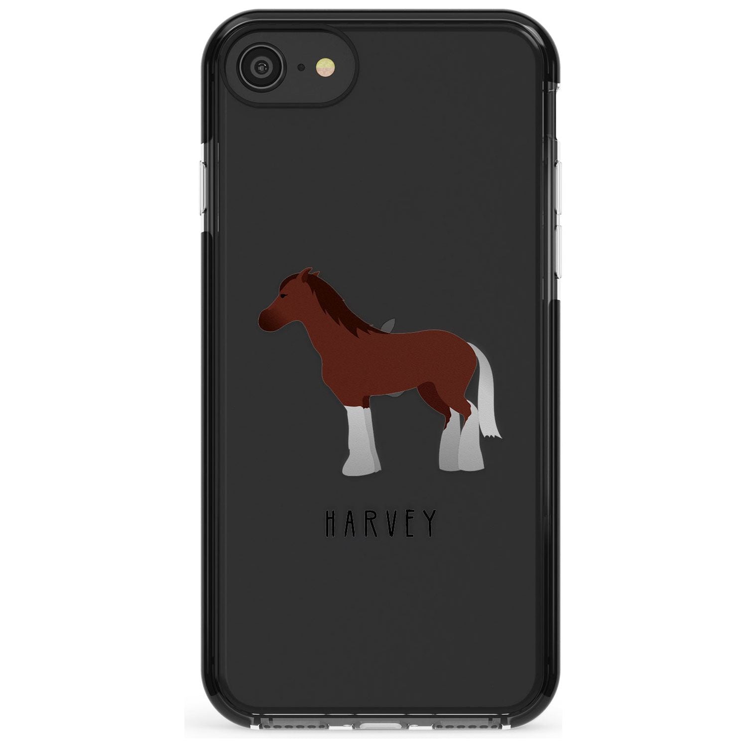 Personalised Brown Horse Black Impact Phone Case for iPhone SE 8 7 Plus
