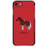 Personalised Brown Horse Black Impact Phone Case for iPhone SE 8 7 Plus