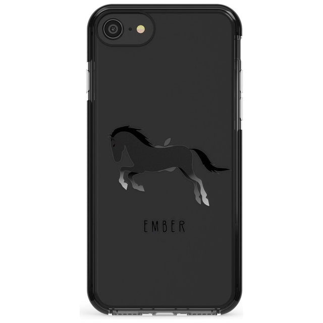 Personalised Black Horse Black Impact Phone Case for iPhone SE 8 7 Plus