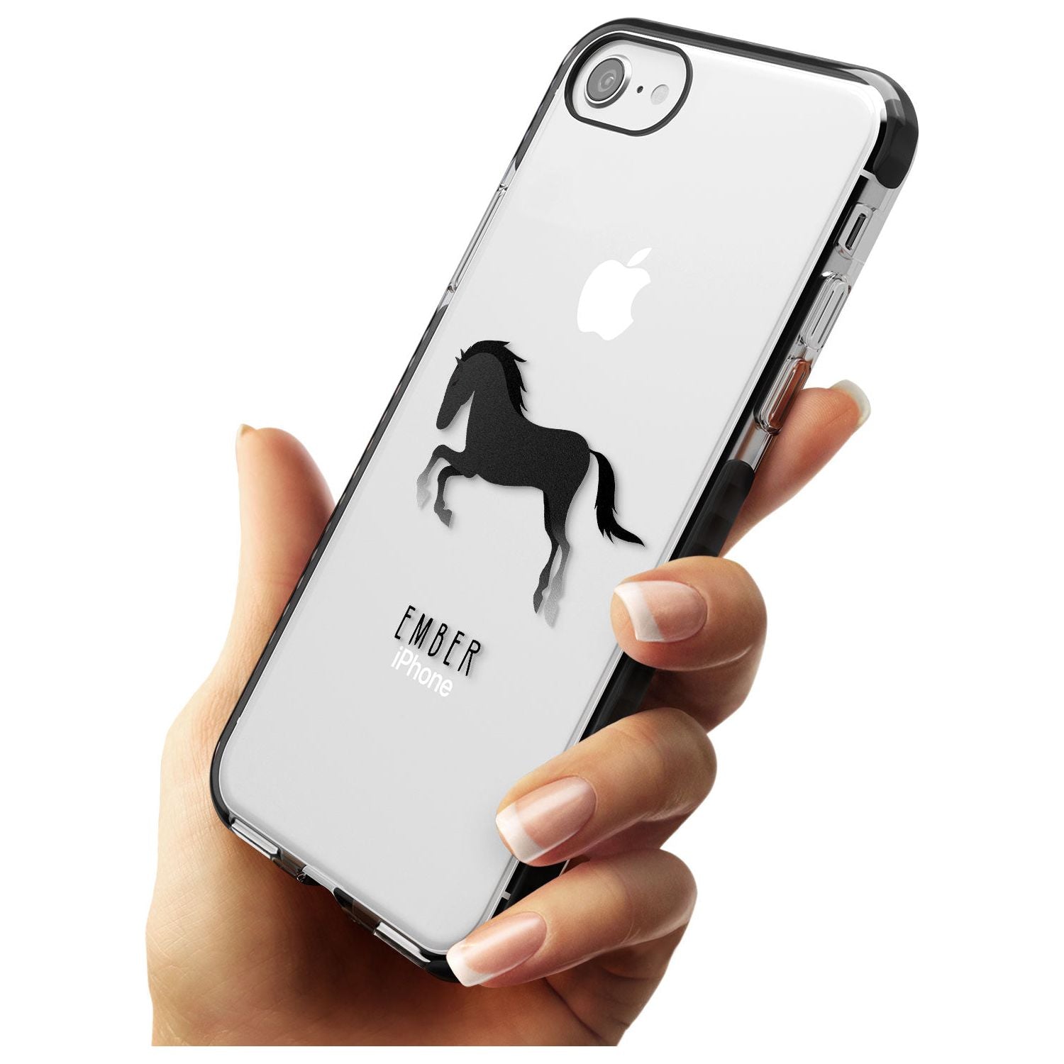 Personalised Black Horse Black Impact Phone Case for iPhone SE 8 7 Plus