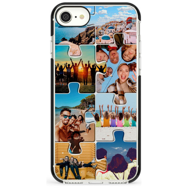 Personalised Jigsaw Photo Grid Black Impact Phone Case for iPhone SE 8 7 Plus