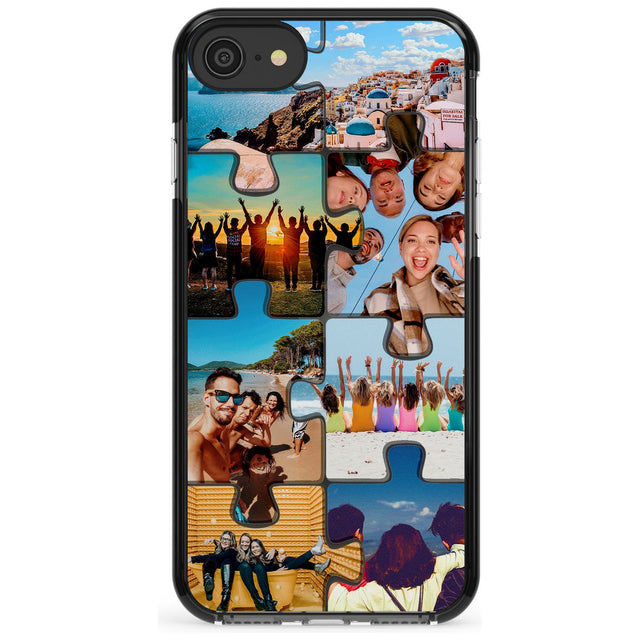 Personalised Jigsaw Photo Grid Black Impact Phone Case for iPhone SE 8 7 Plus