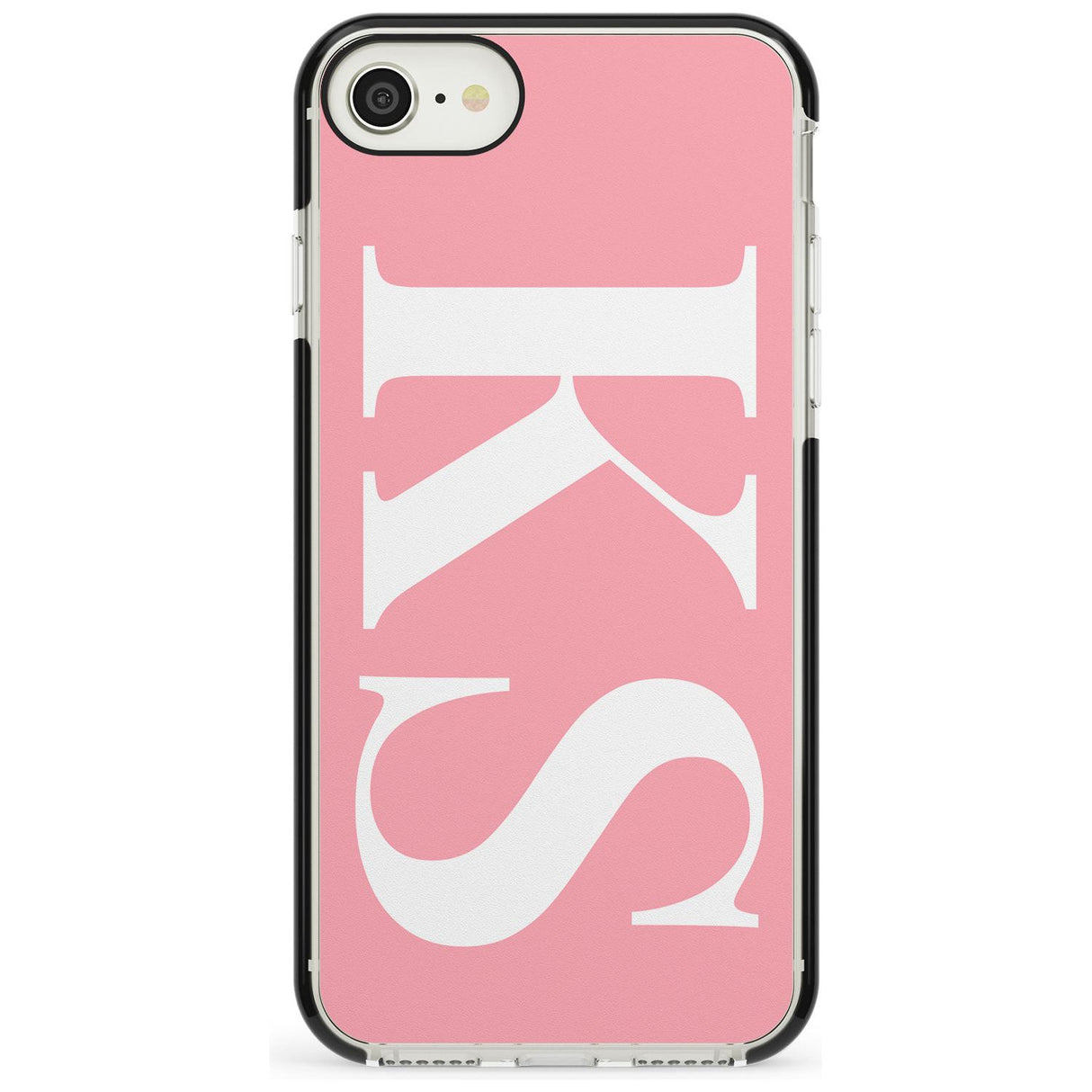 White & Pink Personalised Letters iPhone Case  Black Impact Custom Phone Case - Case Warehouse