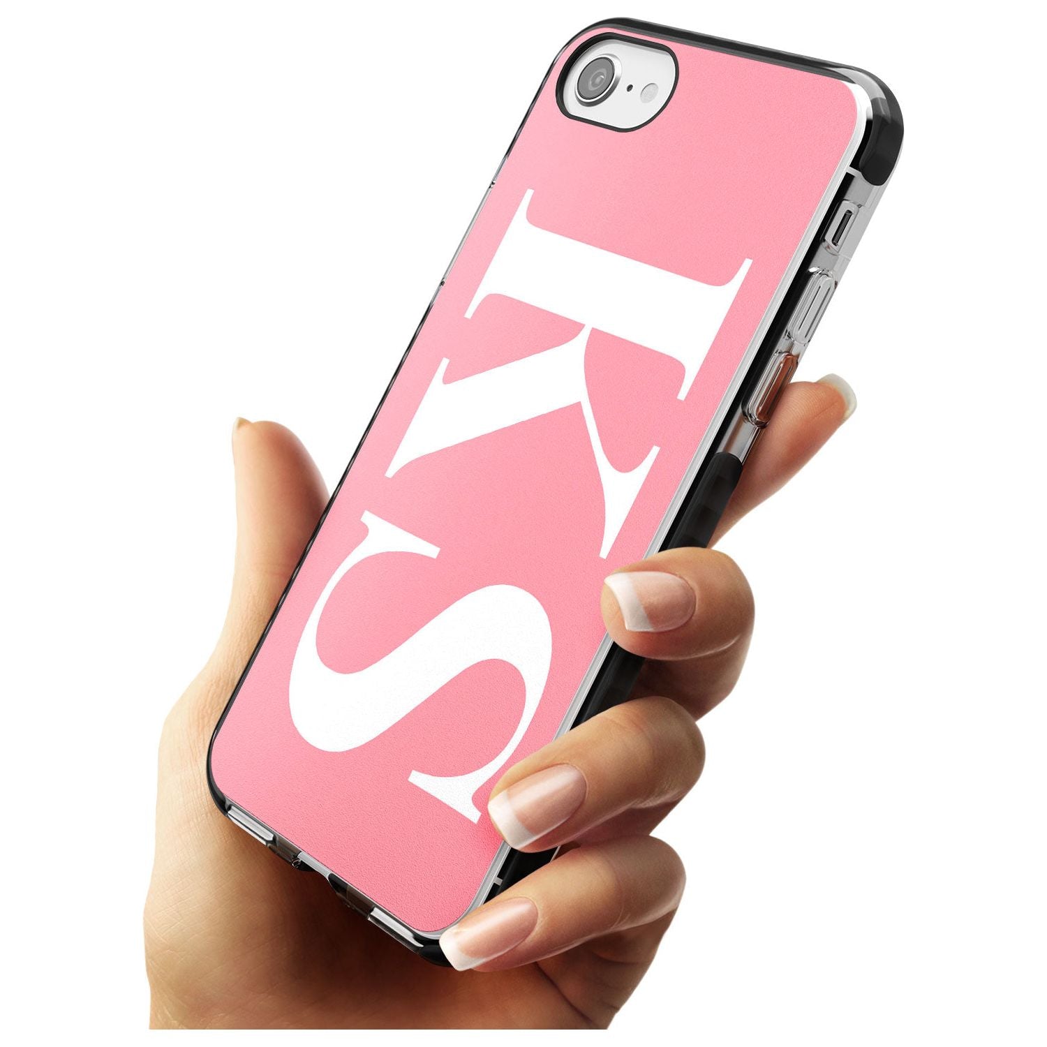 White & Pink Personalised Letters iPhone Case   Custom Phone Case - Case Warehouse