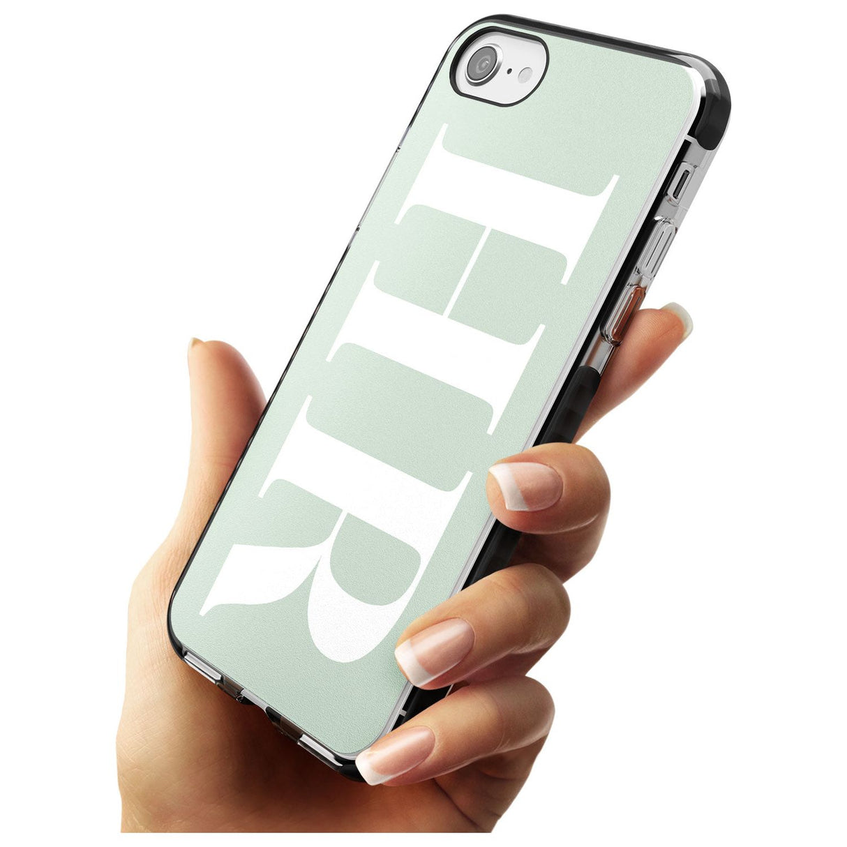 White & Seafoam Green Personalised iPhone Case   Custom Phone Case - Case Warehouse