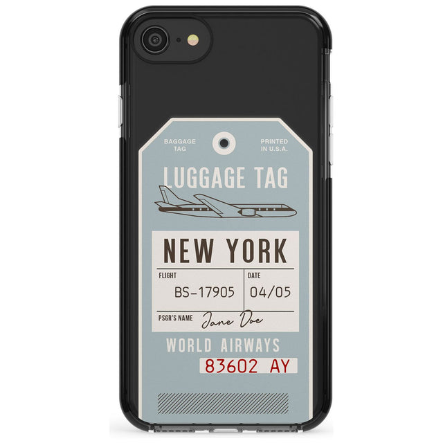 Custom Vintage USA Luggage Tag Pink Fade Impact Phone Case for iPhone SE 8 7 Plus