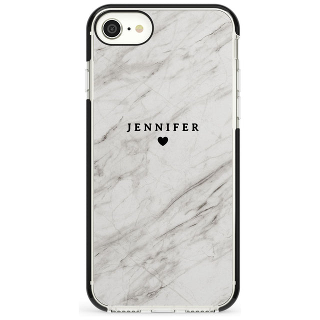 Personalised Light Grey & White Marble Pink Fade Impact Phone Case for iPhone SE 8 7 Plus